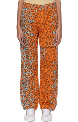 Awake NY Orange Cotton Trousers
