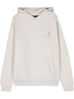 Awake NY rhinestone-embellished cotton hoodie - Grey