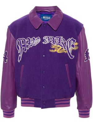 Awake NY Varsity felted bomber jacket - Purple