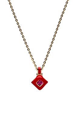 Awe Inspired Aura Necklace in Gold - Red