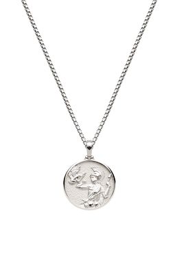 Awe Inspired Mini Athena Coin Pendant Necklace in Sterling Silver