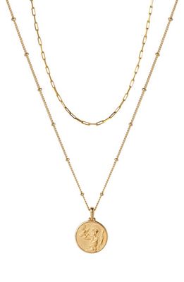 Awe Inspired Mini Athena Pendant Layered Necklace in Gold Vermeil