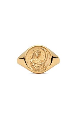 Awe Inspired Selene Signet Ring in Gold Vermeil