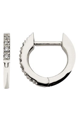 Awe Inspired Small Diamond Huggie Hoop Earrings in Sterling Silver