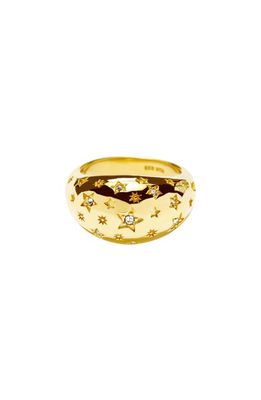 Awe Inspired Starry Night Topaz Ring in Gold Vermeil