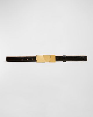 Axel Antique Gold Leather Belt