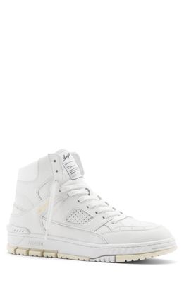 Axel Arigato Area High-Top Leather Sneaker in White/Beige
