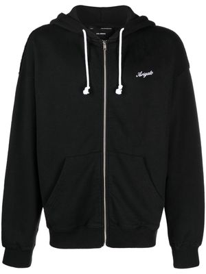 Axel Arigato embroidered-logo zip-fastening hoodie - Black