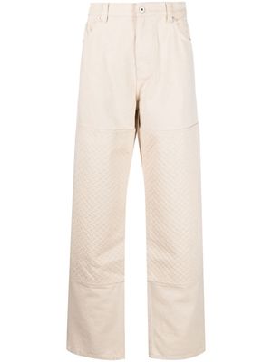 Axel Arigato Grate embossed cotton trousers - Neutrals