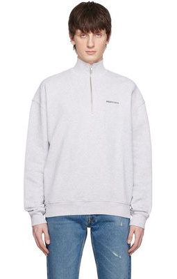 Axel Arigato Gray Monogram Half-Zip Sweater