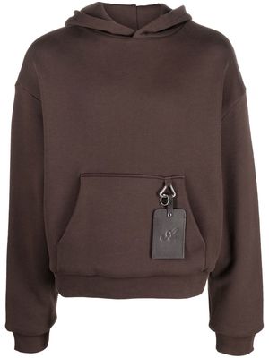 Axel Arigato leather-tag organic cotton hoodie - Brown