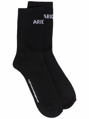 Axel Arigato logo-knit ankle socks - Black