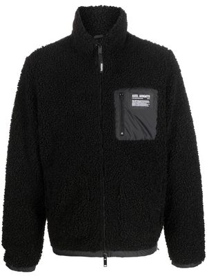 Axel Arigato logo-patch long-sleeve fleece jacket - Black