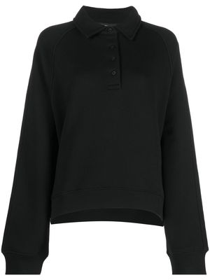 Axel Arigato polo-collar organic-cotton sweatshirt - Black