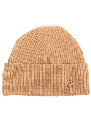 Axel Arigato Signature ribbed-knit beanie - Brown