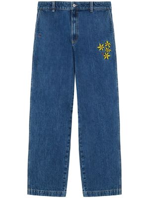 Axel Arigato West floral-embroidered jeans - Blue