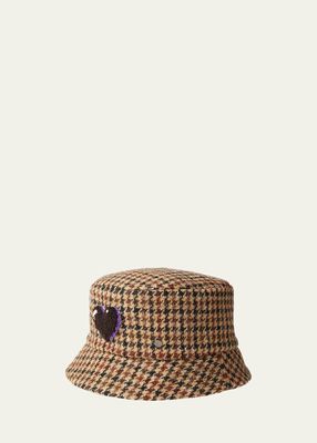 Axel Houndstooth Wool-Blend Bucket Hat