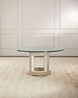 Axiom Round Glass-Top Dining Table, 60"