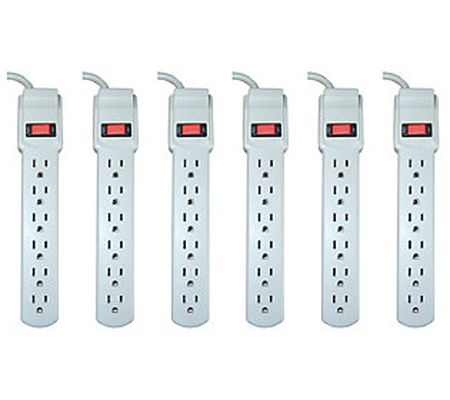 Axis 6-Outlet Grounded Surge Protector 6-Pack