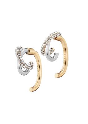 Axis Luna Two-Tone 12K Gold-Plated, Silvertone & Crystal Earrings