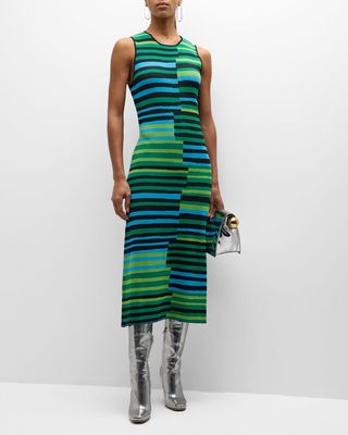 Axon Sleeveless Striped Midi Dress