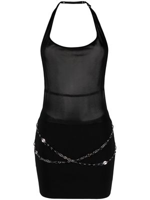 Aya Muse chain-link halterneck dress - Black