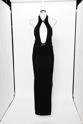 Aya Muse Era halterneck maxi dress set - Black