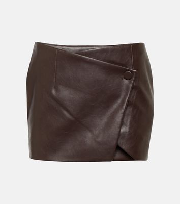 Aya Muse Mille faux leather wrap miniskirt