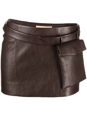 Aya Muse Osyne faux-leather miniskirt - Brown