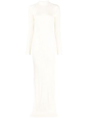 Aya Muse ribbed-knit floor-length dress - White