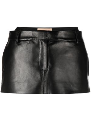 Aya Muse smooth-grain faux-leather mini skirt - Black