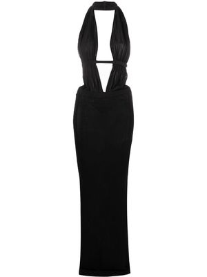 Aya Muse Soro plunging-V neck maxi dress - Black