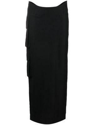 Aya Muse Stok cargo-pocket maxi skirt - Black