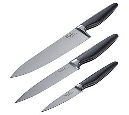 Ayesha Curry 3-piece Japanese Steel Knife Set - Charcoal Gray