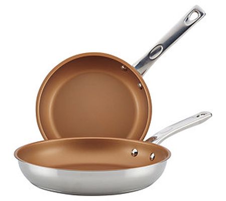Ayesha Curry Stainless Steel Nonstick Skillet T win Pack