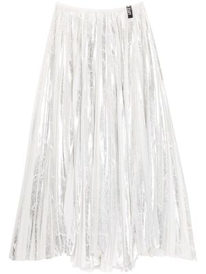 AZ FACTORY 3D metallic-sheen pleated skirt - White