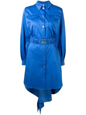 AZ FACTORY belted-waist high-low hem dress - Blue