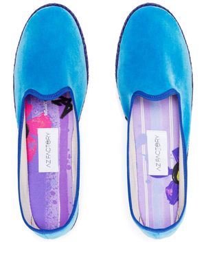 AZ FACTORY contrasting-trim velvet slippers - Blue