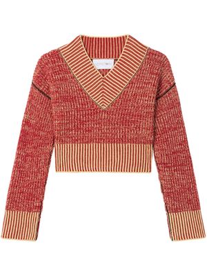 AZ FACTORY cropped knitted jumper - Red