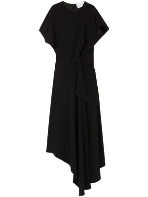 AZ FACTORY gathered-detail short-sleeve dress - Black