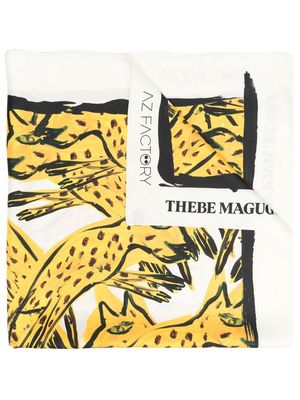 AZ FACTORY graphic print silk scarf - Yellow