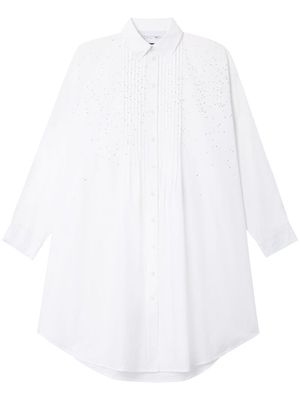 AZ FACTORY Greta rhinestoned cotton shirtdress - White