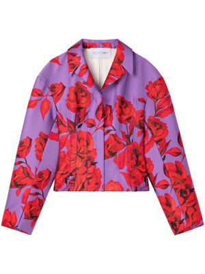 AZ FACTORY Hibiscus-print cropped jacket - Purple