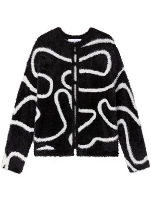 AZ FACTORY intarsia-knit long-sleeve cardigan - Black