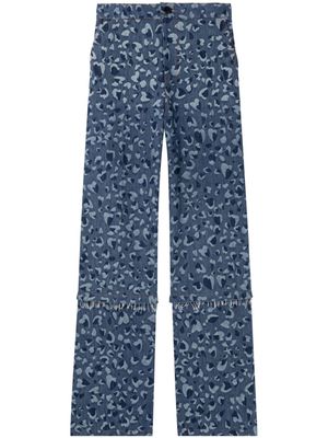 AZ FACTORY Linda leopard-print wide-leg trousers - Blue