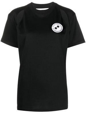 AZ FACTORY logo print cut-out T-shirt - Black