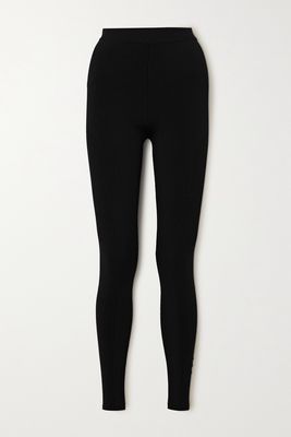 AZ Factory - Mybody Paneled Stretch-knit Leggings - Black