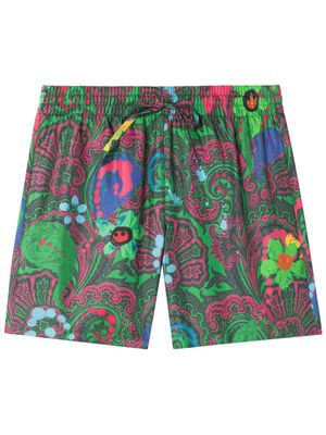 AZ FACTORY paisley-print silk shorts - Green