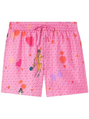 AZ FACTORY polka-dot print drawstring shorts - Pink
