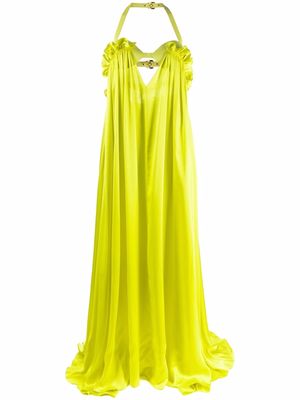 AZ FACTORY ruffle-detail silk gown - Yellow